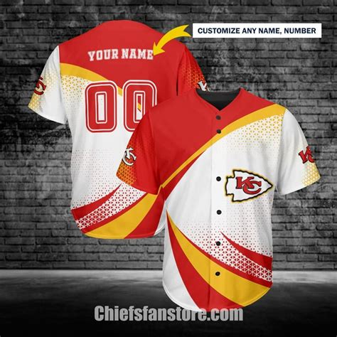 Kansas City Chiefs 3D NFL Personalized Baseball Jersey - Chiefsfanstore.com