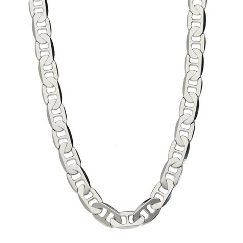 Mens 9ct White Gold Anchor Chain 20 24 1g Miltons Diamonds