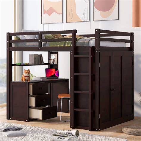 Amazon Harper Bright Designs Full Size Loft Bed With Desk And