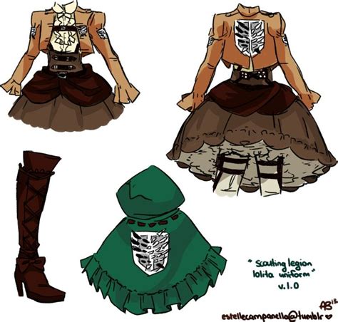 Attack On Titan Uniform Sketches Anime Ropa Ropa Cosplay Ropa Japonesa