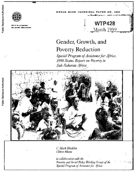 Pdf Gender Growth And Poverty Reduction Special Program Of