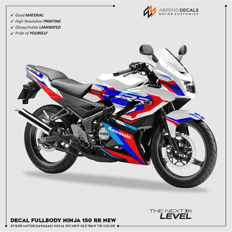 สต กเกอร NINJA 150 RR ใหม BMW TRI COLOR STRIPING KAWASAKI NINJA