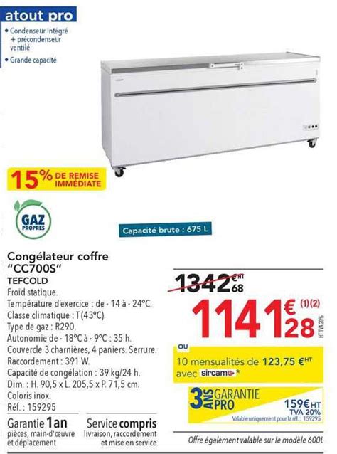 Promo Cong Lateur Coffre Cc S Tefcold Chez Metro Icatalogue Fr