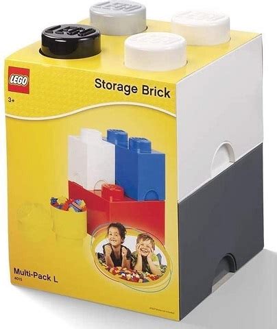 Lego Storage Brick Multi Pack Pcs Black White Gray