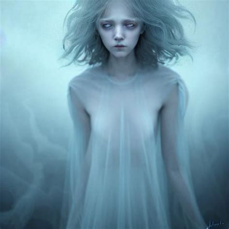 A Ghost Girl Drifting Through The Fog Transparent Openart