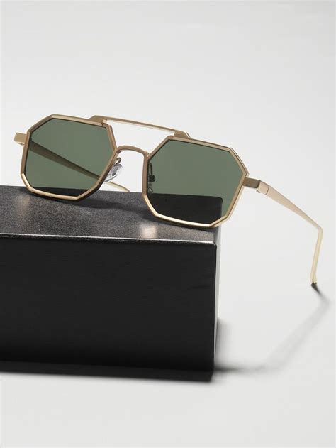 Men Geometric Frame Sunglasses Glasses Fashion Unique Sunglasses