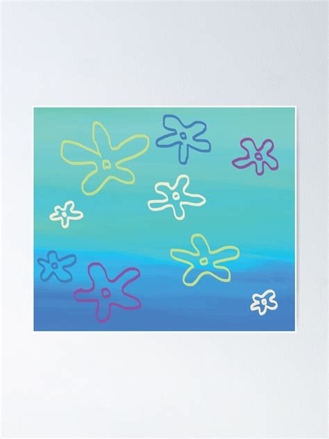 Bikini Bottom Spongebob Background Flower Clouds Sky Poster By Purplerain Redbubble