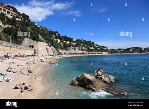 plage des marinieres villefranche sur  res stock photography