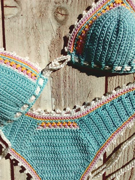 Crochet Bikini High Hip Brazilian Crochet Bikini Set Turquoise Etsy