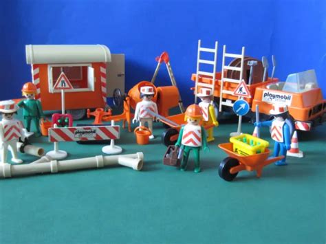 Playmobil Klicky Bauarbeiter Mit Fahrzeug Bauwagen Und Viel Zubeh R