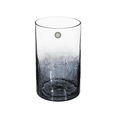 Vase cylindre verre craquelé H20 cm Gris Atmosphera createur d