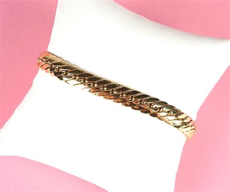 Bracelet En Or Jaune 18K 750 Oo Maille Anglaise Fermoir Mousqueton