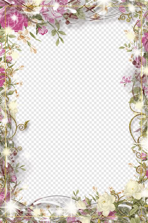 Pink flowers border, frame, Mood Frame s, border, frame, flower ...