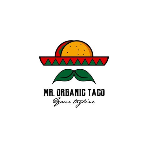 Premium Vector Mr Organic Taco Sombrero Hat Vector Logo Design