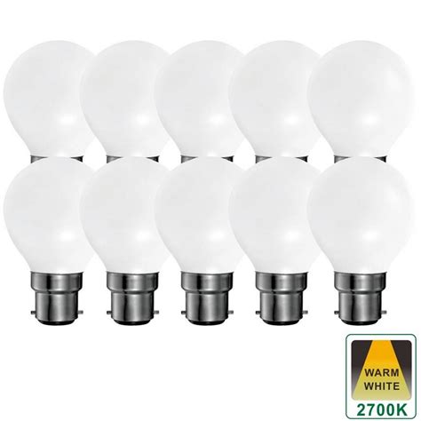 Lighting 5 Watts B22 Bc Bayonet Led Light Bulb Opal Golf Ball Warm