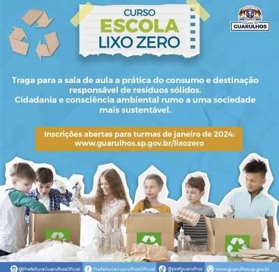 Escola Lixo Zero Guarulhos 2024 tem inscrições abertas para as turmas