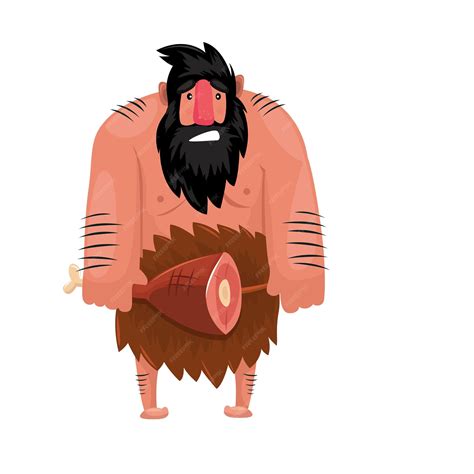 Premium Vector Caveman With Tools