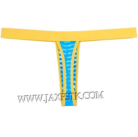 Sexy Men Tanga Sheer Stripe Mesh Bikini T Back Underwear Bulge Pouch Micro Thong