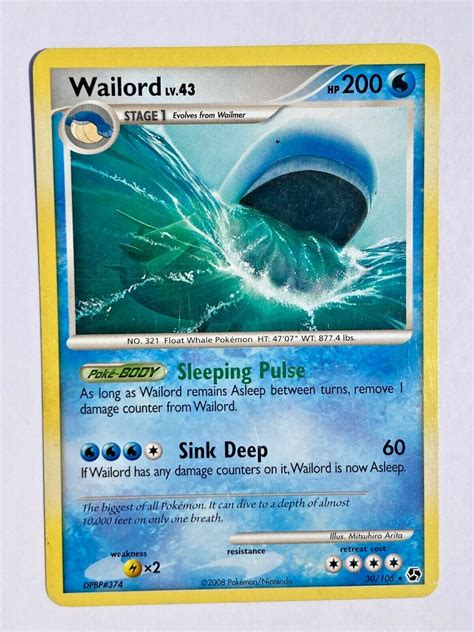 Wailord Pokemon Card Printable Cards