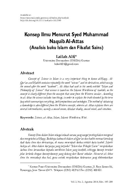 Pdf Konsep Ilmu Menurut Syed Muhammad Naquib Al Attas Analisis Buku