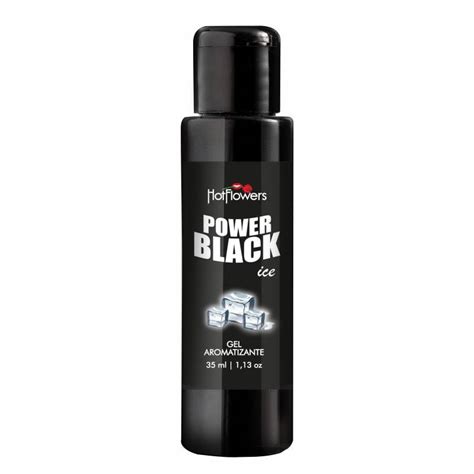 Power Black Ice Gel Beijável Mentol 35ml Hot Flowers Sexy Atacado