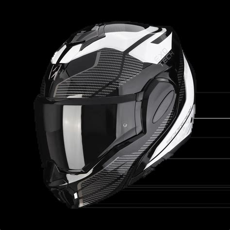 Casco Modulare Scorpion Exo Tech Evo Animo Nero Bianco