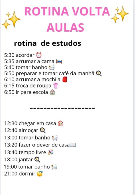 rotina escolar para quem estuda de manhã Routine Title