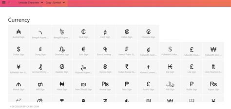 Unicode Characters Archives Hex Colors Picker
