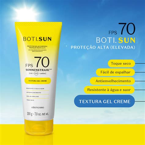 Protetor Solar Corpora Gel Creme FPS 70 Boti Sun 200g O Boticário