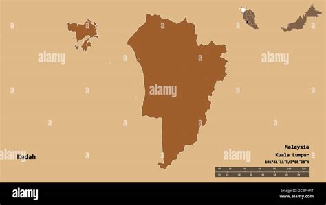 Shape Of Kedah State Of Malaysia With Its Capital Isolated On Solid