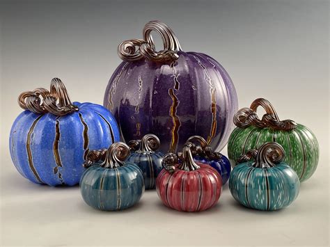 Fantasy Crackle Pumpkins — Leonoff Art Glass