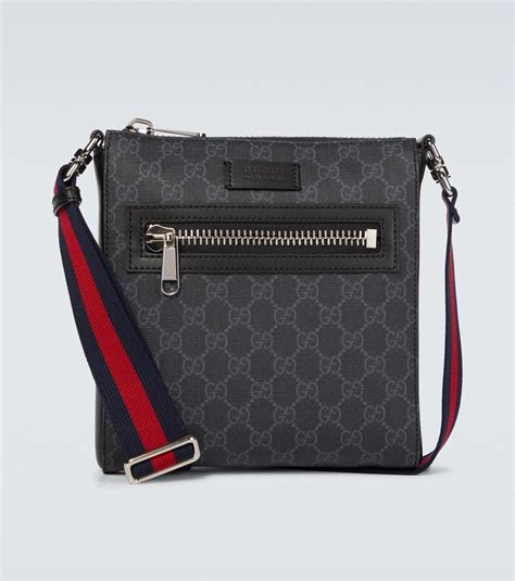 Gucci Gg Supreme Small Messenger Bag In Black For Men Lyst