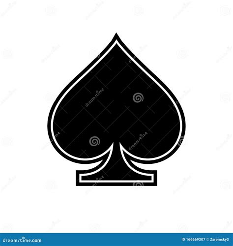 Spade Icon Black And White Vector Illustration Stock Vector