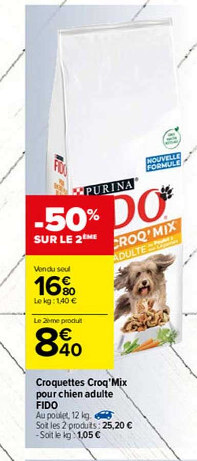 Offre Croquettes Croq Mix Pour Chien Adulte Fido Chez Carrefour