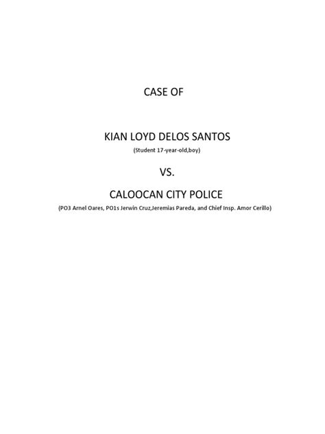 Case of Kian Delos Santos | Criminal Justice | Crime & Justice | Free ...