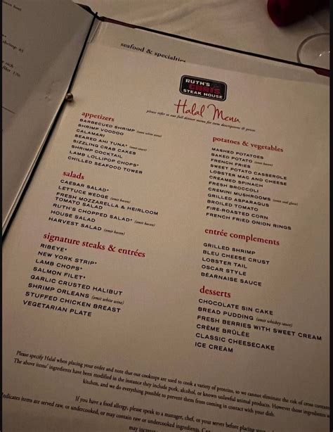 Ruths Chris Steakhouse Menu Canada Latest Prices