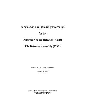 Fillable Online Slac Stanford ACD Tile Detector Assembly TDA SLAC