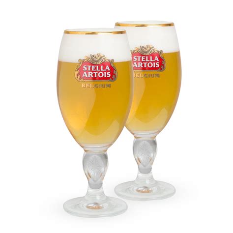 Collectibles And Art Stella Artois Belgium Beer Gold Rimmed 8 Set Of 2 Star Chalice 40 Cl Glasses