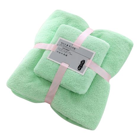 Cyxlfzh Towel Two In One Soft And High Density Set Coral Absorben Fleece And Towel Bath Home