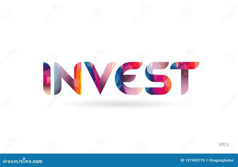 Invest Colored Rainbow Word Text Suitable For Logo Design Stock Vector