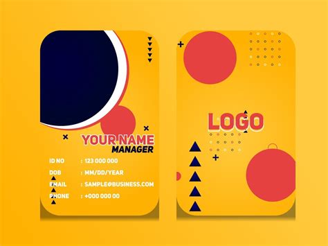 Simple Abstract Geometric Id Card Design Professional Identity Card