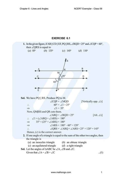 Ncert Exemplar For Class 9 Maths Chapter 6 Mathongo