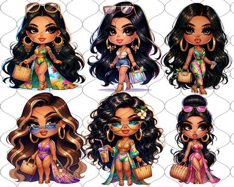 Chibi Latina Summer Look Png Chibi Dolls Png Chibi Girl Png Latina Woman Png Latina