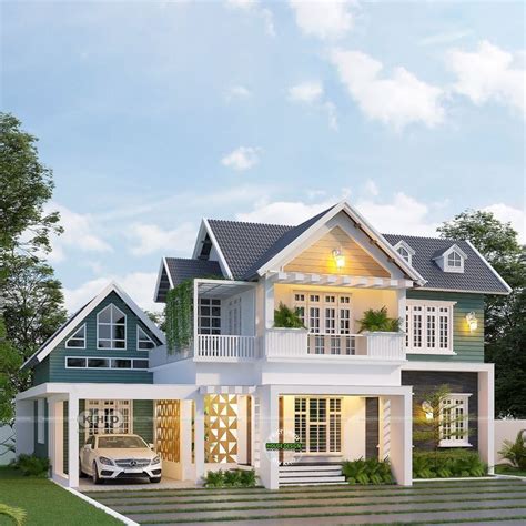 Sq Feet Modern Sloping Roof Home Design Artofit