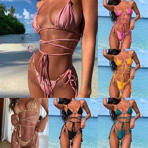 Ensemble Bandage Tendance Maillots De Bain Femme Bikini Maillot De Bain Sexy Fem Eur