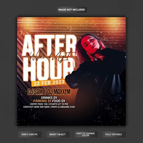 Premium Psd After Hour Club Party Flyer Template