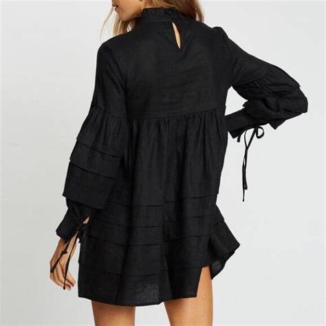 Bnwt Aere Black Linen Dress Size 10 Rrp 160 Depop