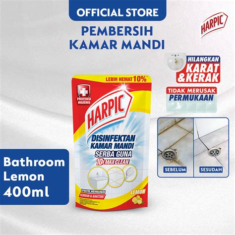 Jual Harpic Bathroom Lemon Pouch Ml Pembersih Permukaan Kamar