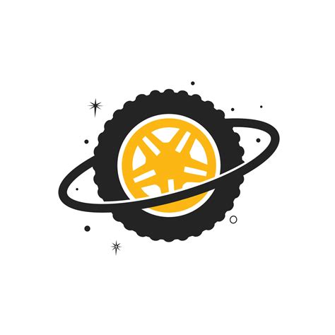 Tire World Vector Logo Template Vector Wheel And Planet Logo