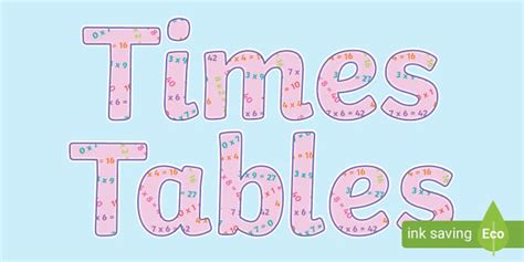 Times Tables Display Lettering Lehrer Gemacht